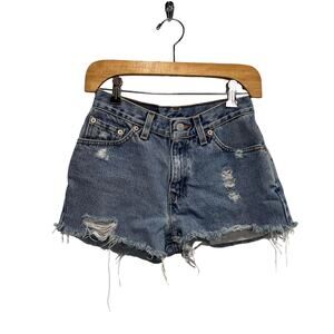 Vintage Women’s Levi’s 517 Slim Fit Boot Cut 7 Jr. Cut Off Distressed Shorts 90s